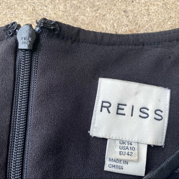 Reiss Tonal Embroidered Mesh Panel Dress - Picture 2 of 8